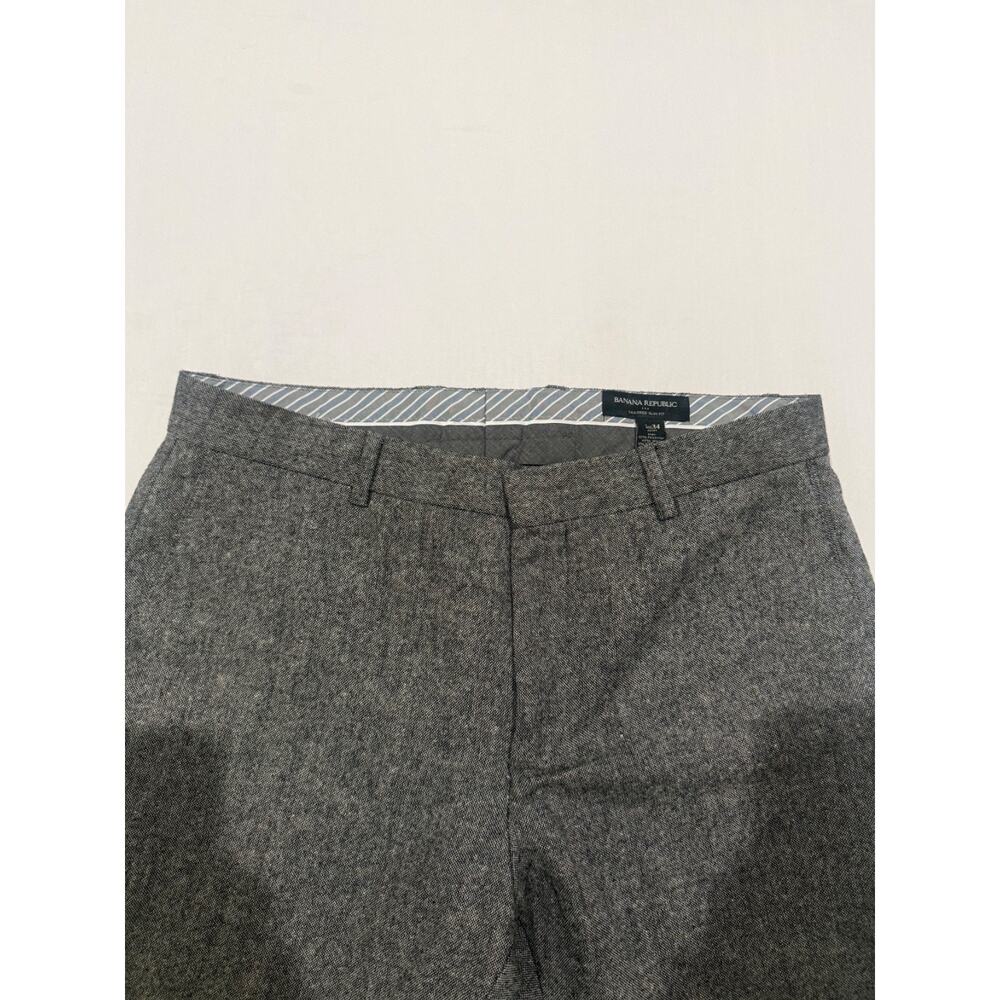 Banana Republic mens tailored slim fit dress pants 33x34 gray Poly Wool - Picture 10 of 10